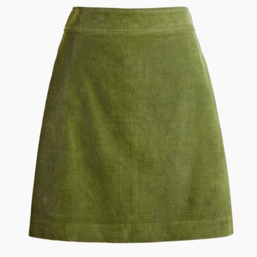 Jcrew Factory Green Corduroy Skirt